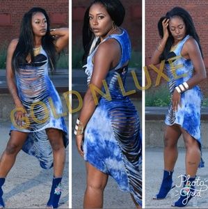 Denim like distress dress