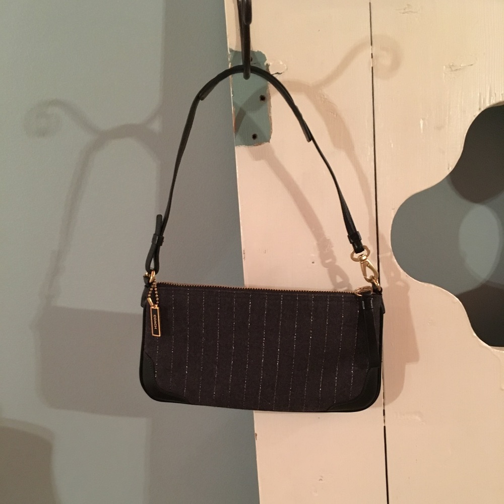 Pinstriped Coach Purse.