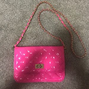 TopShop Neon Pink Quilted Bag TopShop Neon Pink Quilted Bag