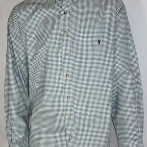 New Ralph Lauren Men's Green Checked Shirt 2XB