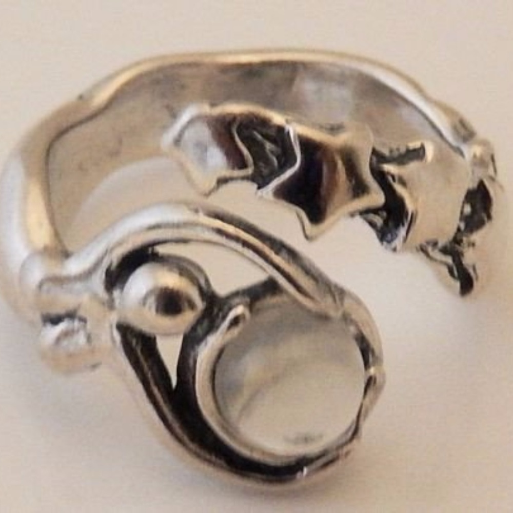 STAR Goddess Ring Sterling Silver w/ Moonstone - Picture 3 of 7