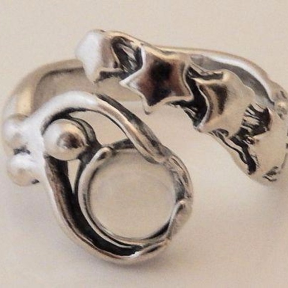STAR Goddess Ring Sterling Silver w/ Moonstone - Picture 2 of 7