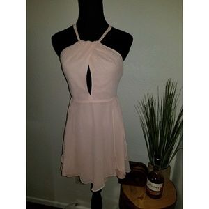 Bebe cutout sexy cute flowy cocktail dress in blus Bebe cutout sexy cute flowy cocktail dress in blus