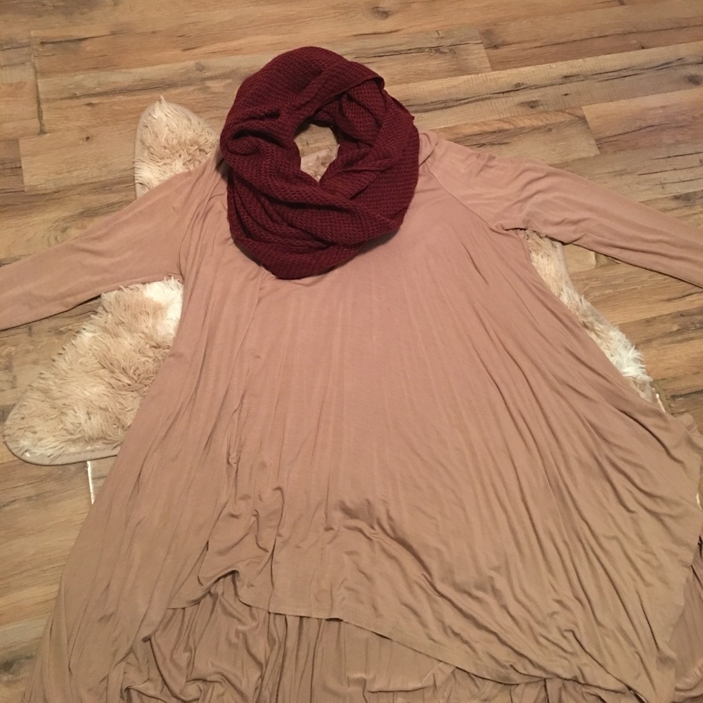 Tan Long Sleeve Dress