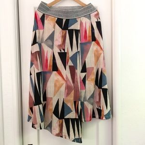 High-low faux wrap skirt