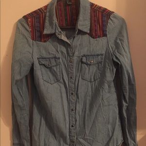 Forever 21 chambray top with Aztec detail!