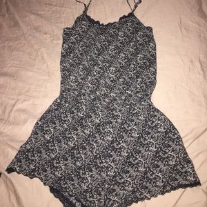Romper black and white lace