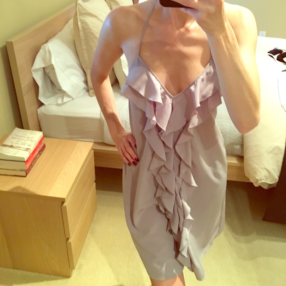 Purple Dress With Ruffle Detailing Size Small!