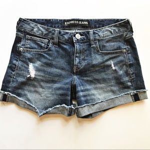 Express Distressed Denim Shorts size 6 Express Distressed Denim Shorts size 6