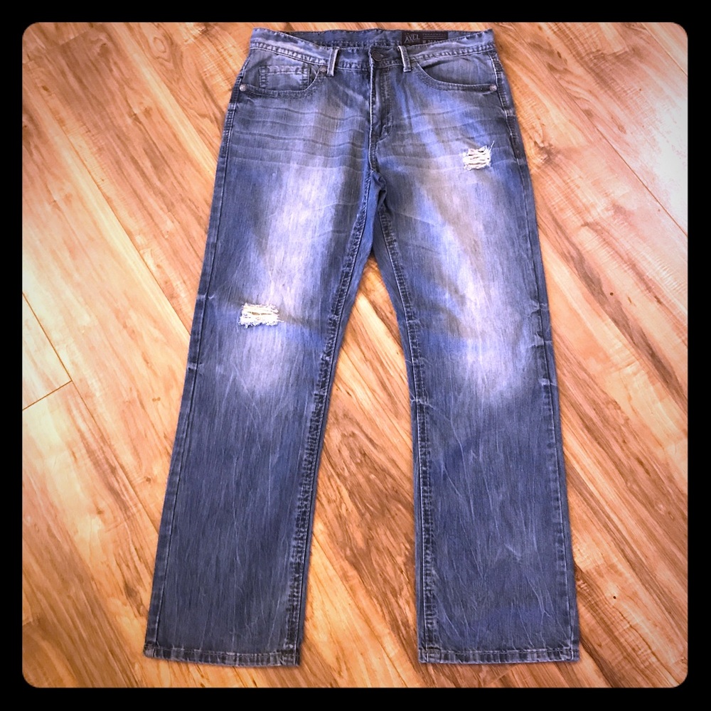 Men's Axel Brand Distressed Denim Jeans