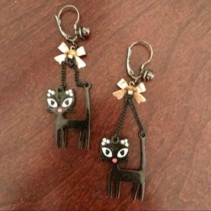 Vampire Black Cat Earrings