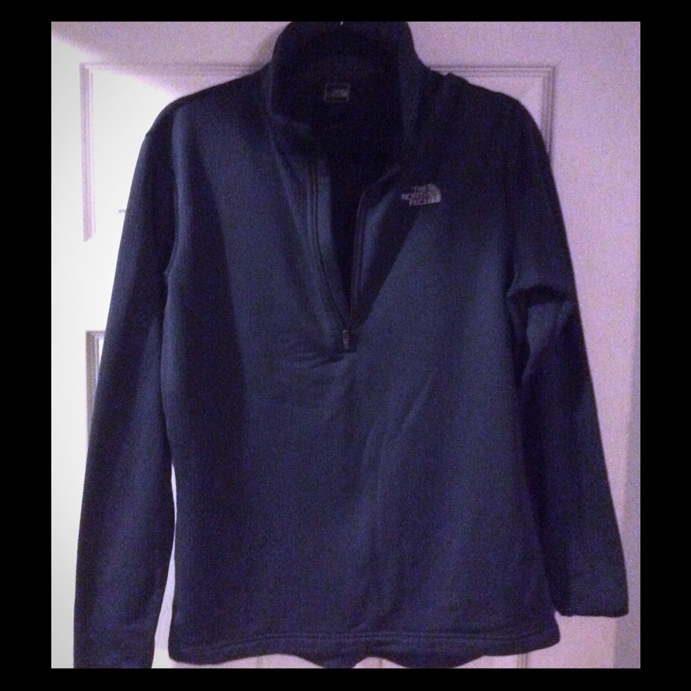 North Face 1/4 zip, blue, women's large