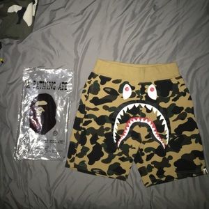 Yellow camo Bape shorts