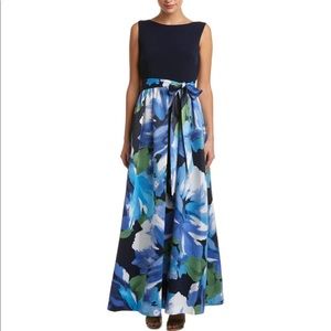 Navy, Floral Formal Dress