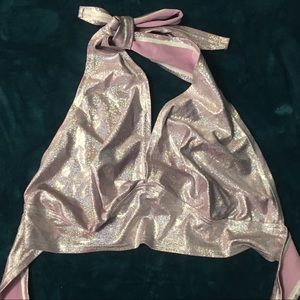 Lilac holographic halter top. Lilac holographic halter top.