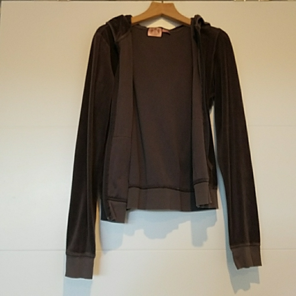 Juicy Couture velour hoodie, charcoal, sz L