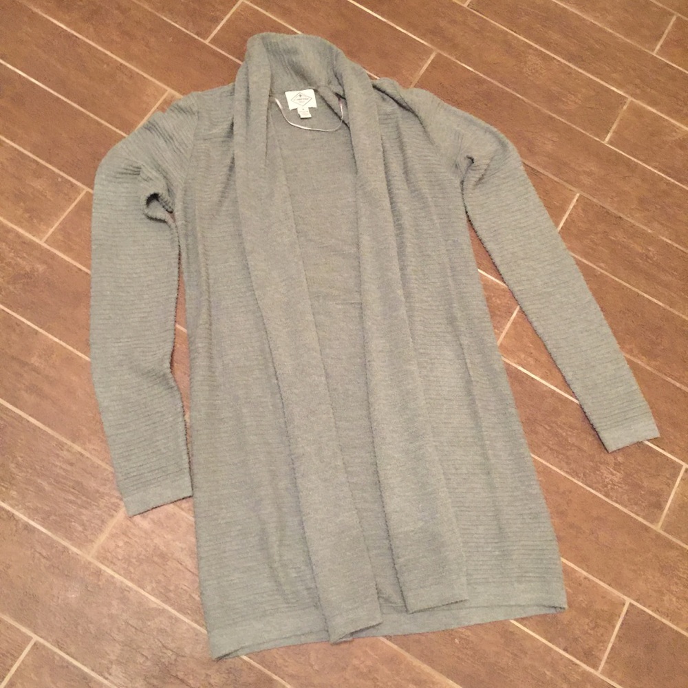 Gray long cardigan