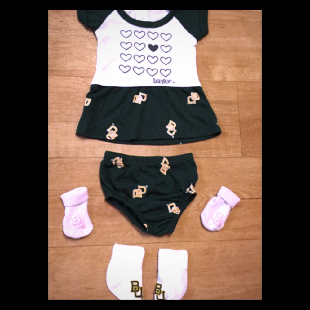 Baylor Bear Dress W/ Socks & Diaper Cover