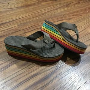 🌈 Vintage 60’s Original Chunky Rainbow Sandals