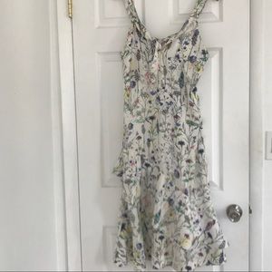 Ruffled frill hem  flowers dress h&m