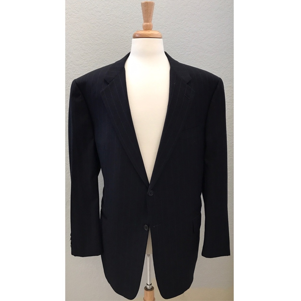 46R Hickey Freeman Oakbrook Navy Pinstripe Jacket