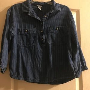 denim strip crop top