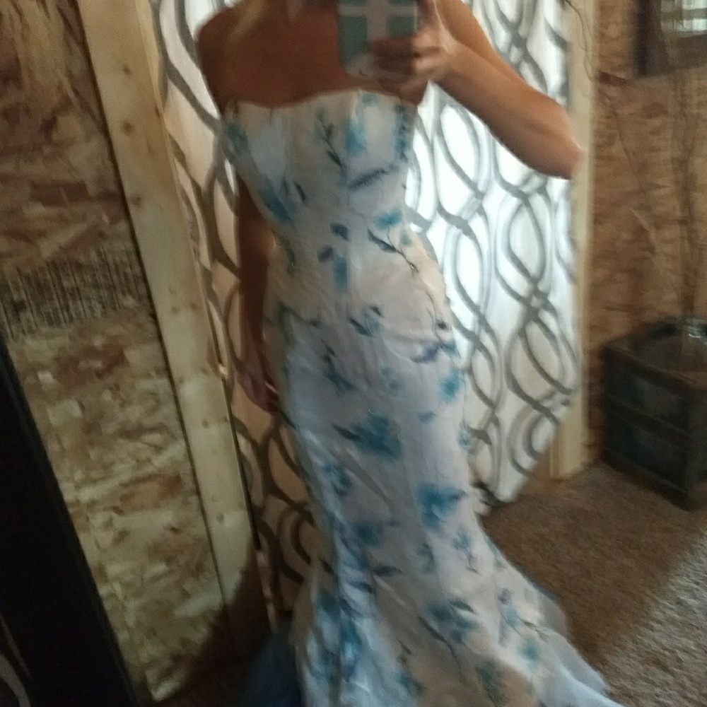 Two piece mermaid style prom dress