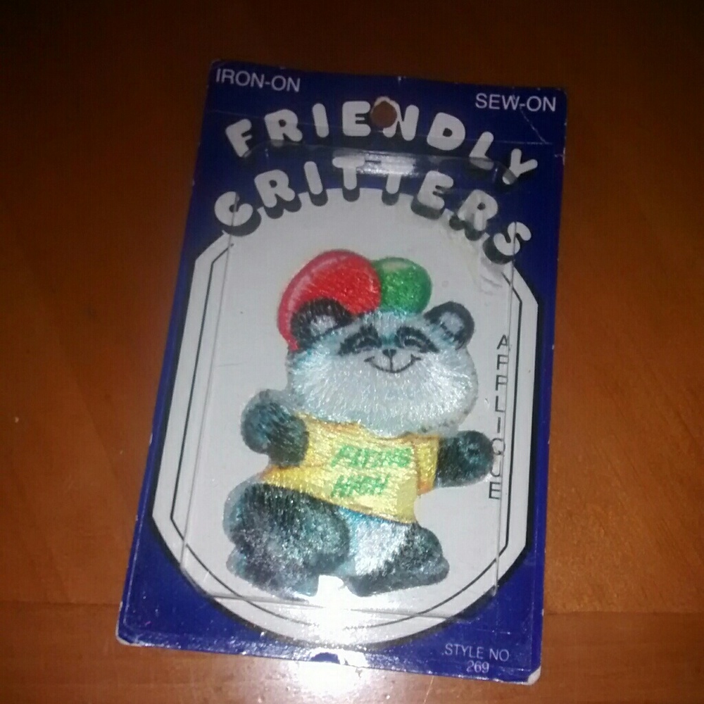 Happy Panda Balloon Iron On Patch BNWT