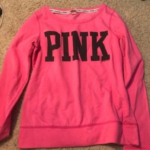 Pink crew neck thick shirt
