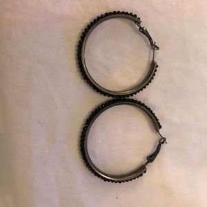 Black Rhinestone hoops