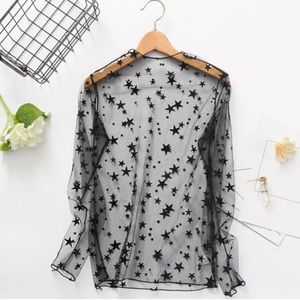Brand New Star Black Mesh Long Sleeve Top Brand New Star Black Mesh Long Sleeve Top