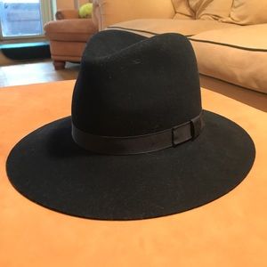 Rag and bone navy felt fedora size s
