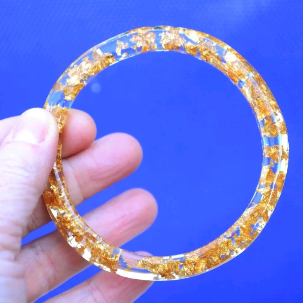 Vintage confetti foil hard bracelet