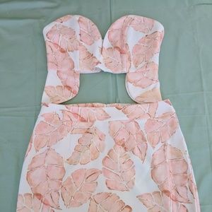 Leaf skirt crop top set Leaf skirt crop top set