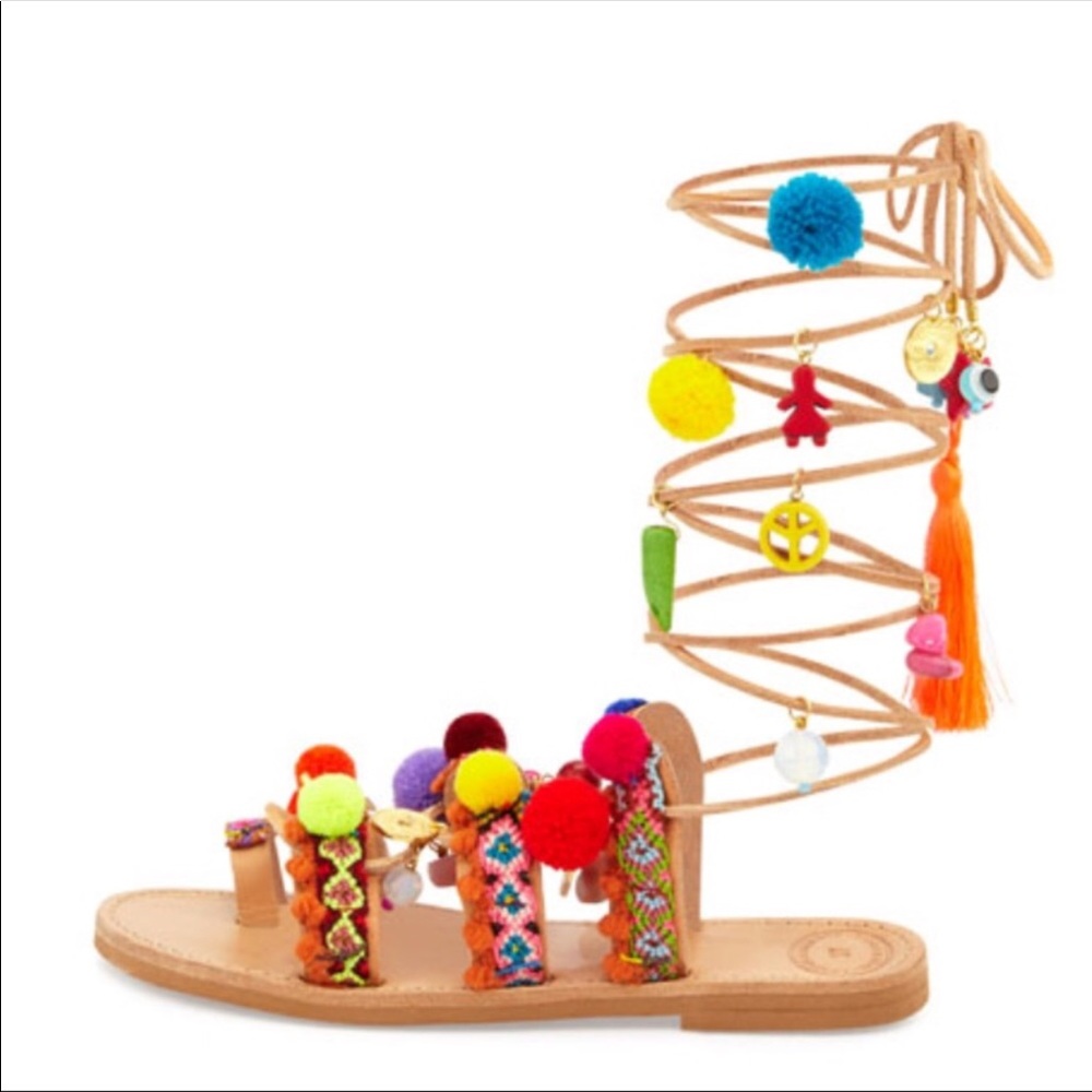 Elina Linardaki Penny Lane Lace Up Sandals