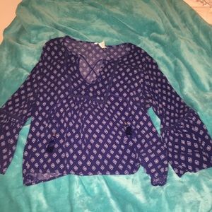 cute blue bohemian style shirt cute blue bohemian style shirt