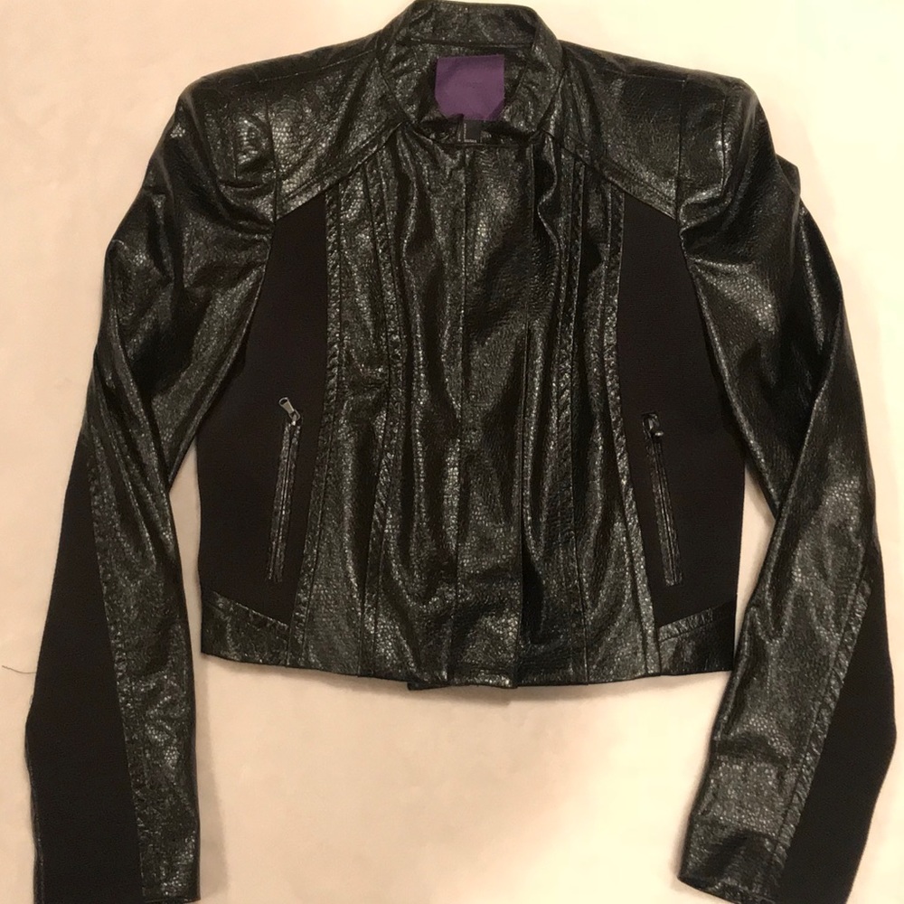 Black faux leather jacket