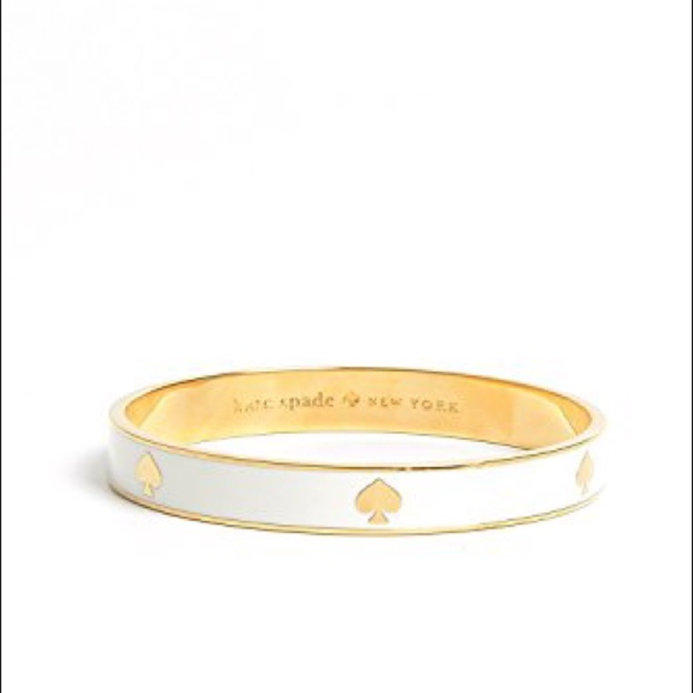 Kate Spade white and gold spade bangle bracelet - Picture 2 of 4