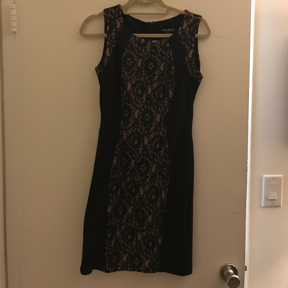 Black with lace trim formal dress!