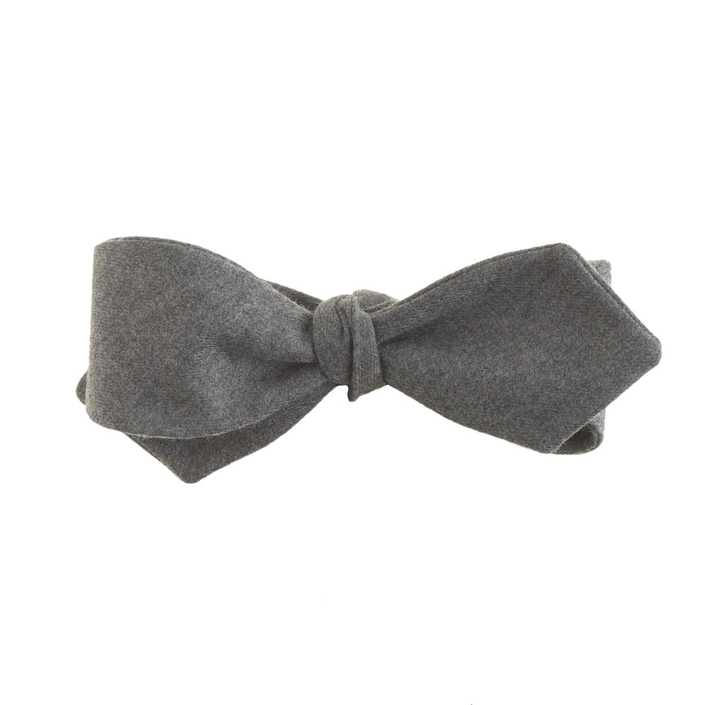 J. Crew Gray Italian Wool Flannel Bow Tie