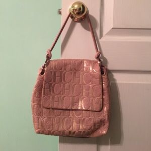 Carolina Herrera Pink and Rose Gold Leather Purse Carolina Herrera Pink and Rose Gold Leather Purse