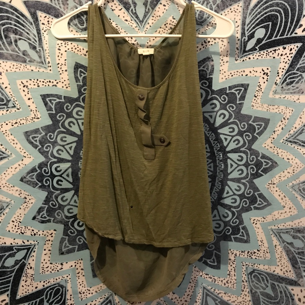 Anthropologie Green Tank Top