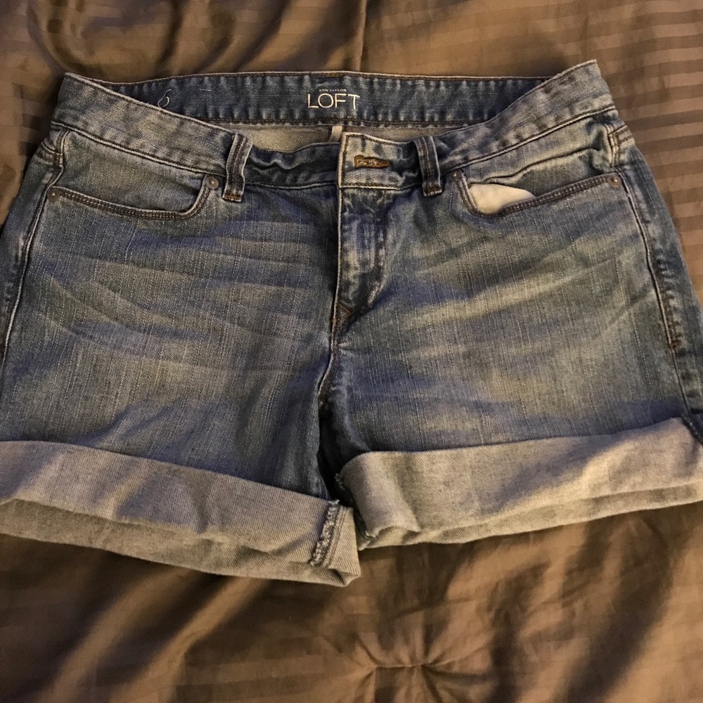 LOFT jean shorts fold over bottom
