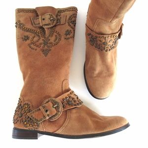 Vintage Beverly Feldman Suede Embroidered Boots Vintage Beverly Feldman Suede Embroidered Boots