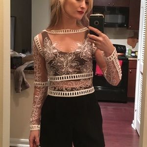 For Love and Lemons sheer mesh lace top