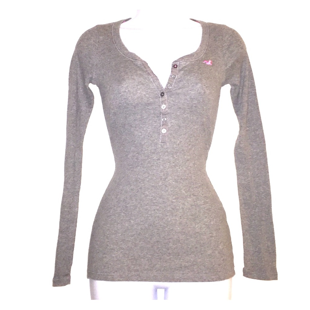 Women's Sz Small Hollister Long Sleeved Gray Top