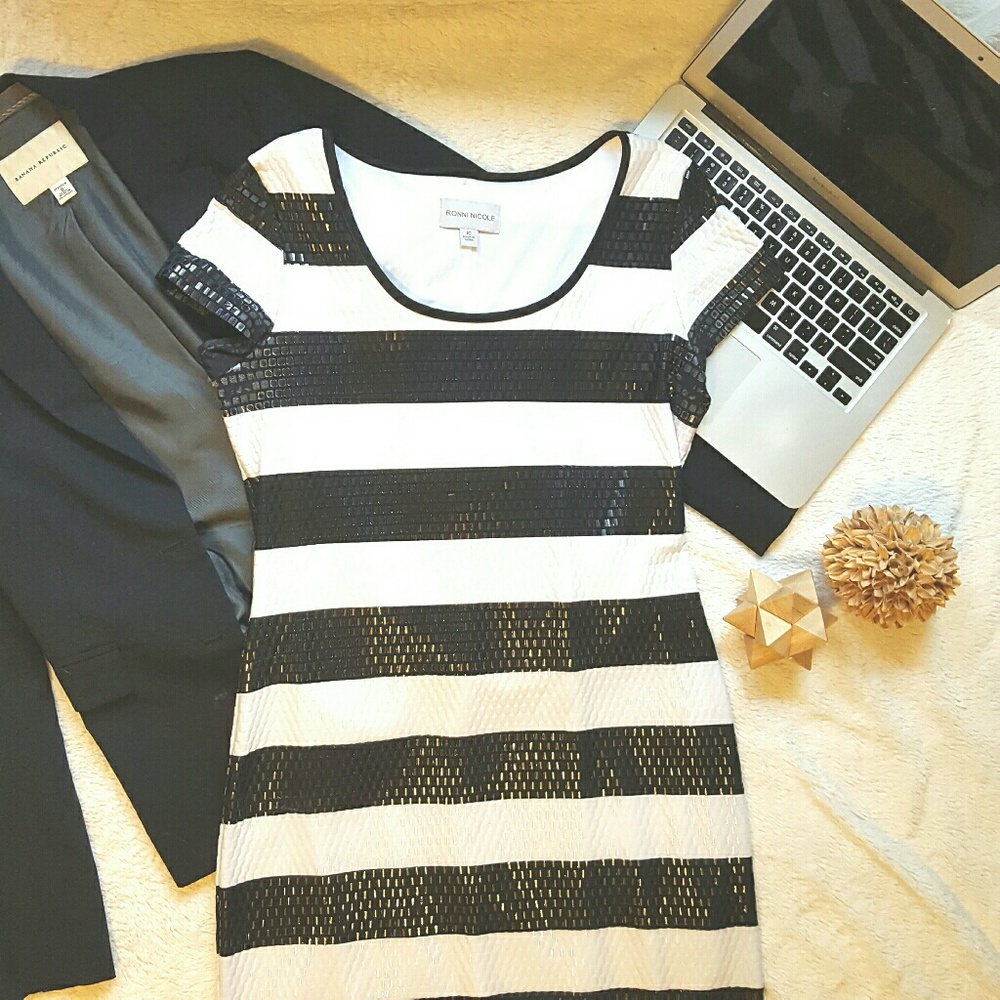 Ronni Nicole Black+White Dress