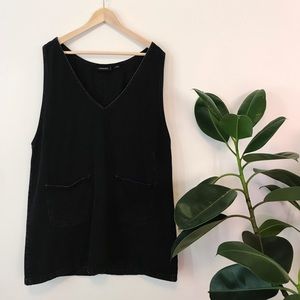 MONKI Black Denim Pinafore