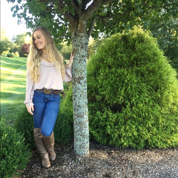 Tan Ruffle Shirt - Picture 2 of 3