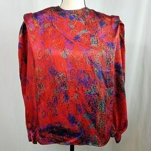 Vintage 1980's Secretary Abstract Blouse by Tess
